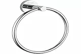 GRIFEMA IBIZA-G30104 Porta Salviette ad Anello, Portasciugamani ad Anello di Ottone, Argento/Cromo