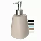 KADAX Dispenser Ceramica, 400ml, Dispenser Sapone, Dispenser di Sapone liquido con pompa, Erogatore di Lozioni in Ceramica, Dosatore di sapone (beige)