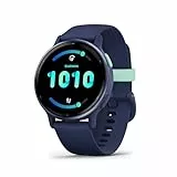 Garmin vívoactive 5, Smartwatch AMOLED 1,2', Cassa 42mm, Musica, Pay, 30 Sport, GPS, Cardio, Coach Sonno, Benefici Workout, Autonomia 11 giorni (Blue & Blue Metallic)