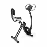 Ultrasport Cyclette per anziani, ideale per fitness in età avanzata, con base profonda, computer di allenamento facile da usare, imbottitura comoda, pieghevole, 8 livelli di resistenza, Nero/Grigio