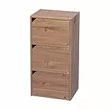 Iris Ohyama Libreria, 3 ante e 3 ripiani, Facile montaggio, Design, Modulare, Ufficio, Camera da letto, Soggiorno - Module Shelf MDB-3D- Marrone chiaro