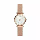 Fossil Orologio Carlie da donna, movimento al quarzo, cassa in acciaio inossidabile oro rosa 29 mm con bracciale in acciaio inossidabile, ES4433
