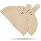 Leo and Gio Set Palette Pizza 30 Cm in Legno di Betulla Pala Pizza Corta Doppia Forno Fornetto Elettrico Professionale Casa Pietra Refrattaria Compatibile con Forno per Pizza G3 Ferrari Ariete Spice
