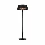 Blumfeldt Venice Heat Stand - Stufa ad Infrarossi, Riscaldatore Radiante, Riscaldamento Radiante da Terrazza, 1000/2000 W, Tecnologia IR, ComfortHeat, Uso Esterno, Nero