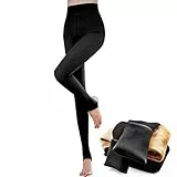 YMIFEEY Collant Termici Donna Calze Felpate Donna Collant Foderati in Pile 300g Calze Donna Invernali Fake Collant Felpati Traslucido/Nero/Carne Color, Un Paio (Nero)