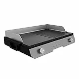 Cecotec Barbecue Elettrico PerfectRoast 3000 Inox. 3000 W, Superficie di cottura mista, Rivestimento antiaderente, Resistenza integrata, piastra rimovibile, termostato regolabile, 03182