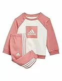 adidas GM8974 I 3SLOGO Jog FL Tuta da Ginnastica Unisex - Bimbi 0-24 Top:Hazy Rose/White Bottom:Hazy Rose s21/white 2-3A