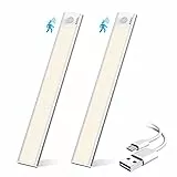 Luce Armadio 52LED con Sensore Movimento, Ricaricabile Barra Led Lampada Sottopensile Cucina Senza Fili, 30cm 3 Modalità Dimmerabile Luci Camera da Letto Notturna con Striscia Magnetica Adesiva