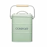KitchenCraft Living Nostalgia, Compostiera da Cucina, Metallo, 16,5cm x 24cm, Crema Anticata