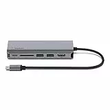 Belkin Hub USB-C Dock Adattatore Multiporta 6 in 1 con HDMI 4K, Alimentazione Passante USB-C PD 100 W, 2 USB-A, Porte Gigabit Ethernet e Slot SD per MacBook Pro, Air, iPad Pro, XPS e Altri