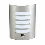 Amazon Basics- Plafoniera da esterni, con sensore di movimento, senza lampadina, 20,1 x 27,4 x 9,9 cm, in acciaio inox