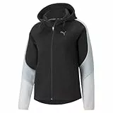 PUMA Felpa con Cappuccio Evostripe con Zip Intera, Sudore Donna, Black, M