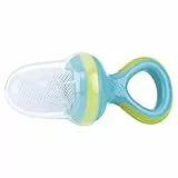 Nuby - Polipropilene, Nylon, TPE Nibbler Retina Svezzamento Neonati con Cappuccio - Aqua, 6M+, Slim (180 x 95)