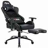 Piushopping X-Bull Sedia Gaming con Poggiapiedi Ergonomica da Ufficio Computer in Tessuto Reclinabile con Supporto Lombare Poltrona