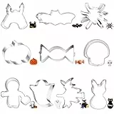 Stampi Biscotti Halloween, Acciaio Formine Biscotti Halloween 10 Pezzi Tagliabiscotti Halloween, Stampini Biscotti per Biscotti Dolci Halloween, Formine Halloween con Zucca, Gatto, Fantasma