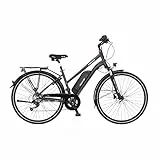 Fischer Viator 2.0, Bicicletta elettrica da Donna | RH Motore Posteriore 45 NM | Batteria 48 V Trekking | E-Bike, Antracite Scuro Opaco, Rahmenhöhe 44 cm
