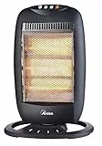 ARDES AR454B HALO 12 Stufa Alogena Oscillante 3 Elementi Riscaldanti - Stufetta Alogena a Basso Consumo Pannello Comandi e Maniglia Trasporto - Stufa Riscaldamento Silenziosa Oscillante - Stufa Nera