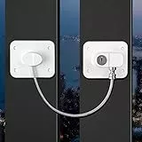 2 Pezzi Serrature di sicurezza per finestre Serrature per finestre autoadesive UPVC Serrature con limitatore di finestra con Viti Chiavi Bambini Blocco frigorifero Bambino Sicurezza Cattura del filo