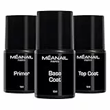 MEANAIL • Primer, Base e Top Coat Semipermanente • Primer unghie • Base livellante e Top Coat fissante per Smalto Semipermanente e Gel UV • Norme CE Europee • Vegan & Cruelty Free