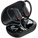 Cuffie Bluetooth, Auricolari Bluetooth 5.3 con Mic Stereo, 2023 Cuffie Wireless In Ear Mini Cuffie Senza Fili IP7 Impermeabili, Cuffiette Bluetooth Sport 42 Ore Cancellazione Rumore, LED/USB-C Nero
