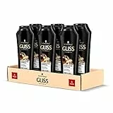Schwarzkopf Gliss, Shampoo Riparazione Suprema Intensa, Shampoo Riparatore, per Capelli Danneggiati, con Keratina Liquida e Perla Nera, Confezione 6 Pezzi x 250 ml