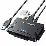 POSUGEAR USB 3.0 a SATA e IDE Adattatore, Convertitore da IDE/SATA a USB 3.0 per 2.5'' e 3.5'' IDE SATA Disco Rigido HDD SSD, Support 6TB, Incluso 12V 2 Adattatori, Cavo USB 3.0 e Cavo Sata di Alime