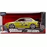 Jada - Modellino auto Mitsubishi Lancer EVO II, 253203052, di Brian del film Fast and Furious (2002),1:24, colore: verde/giallo
