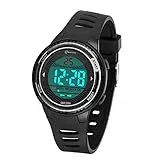 DTKID Orologio da Bambini per Ragazzo,Ragazza,Orologio da Polso Impermeabile con 12/24H,Sveglia,retroilluminazione,Orologio digitale per Bambino,Ragazzo,Ragazza Compleanno Regali (Nero-8563)