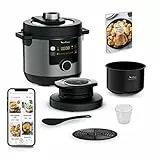 Moulinex Turbo Cuisine & Fry Multicooker 15 in 1, Facile e Veloce 7.6L, Funzioni Friggitrice ad Aria e Cottura a Pressione, Versatile, 15 Programmi, Esclusiva Spherical Bowl, Cottura Autonoma, CE7788