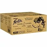 Purina Felix Le Ghiottonerie Cibo Umido per Gatti con Manzo, Pollo, Merluzzo e Tonno, 80 Buste da 100g Ciascuna