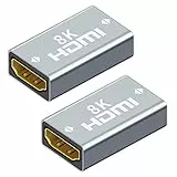 LacyMC Accoppiatore HDMI 8K,2 Pezzi Adattatore HDMI 2.1 Femmina a Femmina,Prolunga HDMI Supporto 8K/4K @ 60Hz UHD,per HDTV, Laptop, Monitor, Proiettore