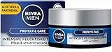 Nivea Men, crema idratante Protect & Care, nutre la pelle con aloe vera e pantenolo e la protegge dalla secchezza, 50 ml (etichetta in lingua italiana non garantita)