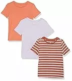 Amazon Aware Maglietta Comoda a Maniche Corte in Cotone Biologico Bambine e Ragazze, Pacco da 3, Lilla, 10 Anni