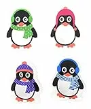 MC-Trend - Set di 4 scaldamani a forma di pinguini per mani e dita calde, riutilizzabili