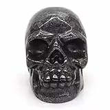 FOCCAR 2 'Statue di Teschio Meteorite Nero Cristallo Intagliato a Mano Figurine Scultura Reiki Pietra Decorazione della casa Regalo Cristallo