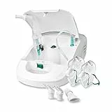 medisana IN 550 inalatore, nebulizzatore a compressore con boccaglio e maschera per adulti e bambini, per raffreddori o asma con accessori extra, tubo lungo e scomparto per accessori