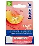 Labello Peach Shine Burrocacao labbra 5.50 ml, Balsamo labbra colorato all'aroma di pesca, Lip balm idratante 24h con burro di karité e ingredienti naturali, con pigmenti colorati