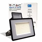 V-TAC Faro LED da Esterno con Chip Samsung 100W - [Ultima Generazione] - IP65-8200 Lumen - Proiettore LED Esterno Colore Nero - Impermeabile - Luce Bianca Calda