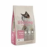 Marchio Amazon - Lifelong - Complete Alimento secco completo per gatti adulti con salmone e riso, 1 Confezione da 3kg