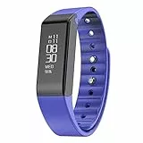 Vidonn Smart Bracelet X6S ( Color: Navy BLUE ) IP65 Water Resistant Activity Trackers with OLED Touch Screen, Bluetooth 4.0 Pedometer, Wristband, Sleep Monitor, Call/MSM Reminder for Android/ iOS Smartphone