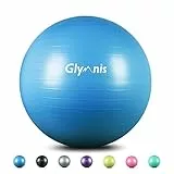 Glymnis Palla Fitness Palla da Ginnastica 55cm/65cm/75cm Anti-Scoppio Carico Massimo di 300kg, Palla Yoga Anitiscivolo con Pompa Rapida per Pilates Allenamento Yoga e Fitness Blu 55cm