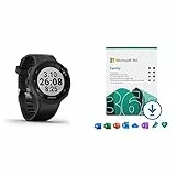 Garmin Forerunner 45s, Orologio Smart GPS per la Corsa e Altri Sport Unisex, Nero, S + Microsoft 365 Family | Codice di attivazione via email