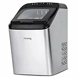 H.Koenig Macchina per il Ghiaccio KBP40, 15 kg in 24h,2 Dimensioni cubetti, Pronti in 9 min,Automatica,Compatta,Silenziosa,Portatile,2,8L