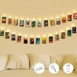 bitjam Luci per Foto 3M 30Led Lucine Led Decorative per Camera Lucine con Mollette per Foto, Luci con Mollette per Foto 15 Clip Luci Decorative Interno Per Matrimonio Compleanno Camera Bianca Caldo