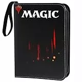 Raccoglitore di carte collezionabili in similpelle con 4 tasche per album e pagine per carte collezionabili Magic The Gathering Magic TCG – Toploading 3 anelli Zip Raccoglitore carte Album MTG