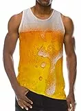 Loveternal Canotte Uomo 3D Stampa Tank Top Birra Canotta Uomo Senza Maniche Casual novità T-Shirt Divertenti Beer Muscle Shirt M