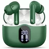 Cuffie Bluetooth, Auricolari Bluetooth 5.3 con 4 Mic, Cuffie Wireless In Ear HiFi Stereo, Cuffiette Bluetooth 36 Ore LED Display, Cuffie Senza Fili IP7 Impermeabili, Touch Control, USB-C, Verde
