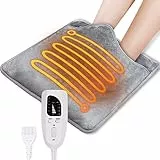 Cuplu 40X40 Scaldapiedi Elettrico, Scaldapiedi Accogliente, Spegnimento Automatico - Scaldapiedi Pantofole Lavabile a Riscaldamento Rapido for piede,Schiena E Corpo Intero Per Donne Uomini (Grigio)