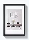 Walther Design ES030B Steel Style Cornice Foto da Parete in Plastica, Nero, 20 x 30 cm, 1 Pezzo