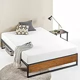 ZINUS Telaio da Letto Suzanne 36 cm in Bambù e Metallo, Supporto per Doghe in legno, Facile da Montare, 140 x 190 cm, Castagna